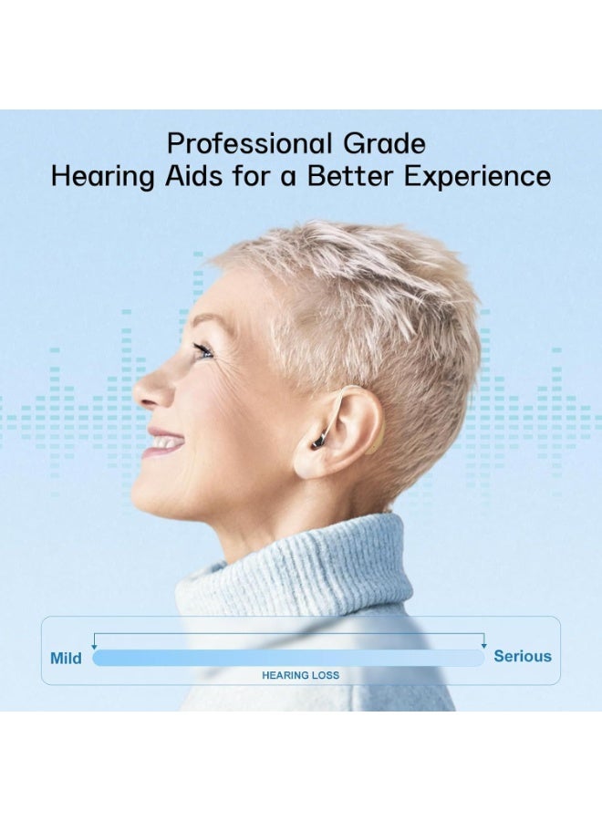 Rechargeable Digital Hearing Aid for Seniors, Noise Cancelling with 3 Listening Modes, Fast Charging with Portable Case, Comfortable Fit, Long Battery Life (Beige) - Image 5